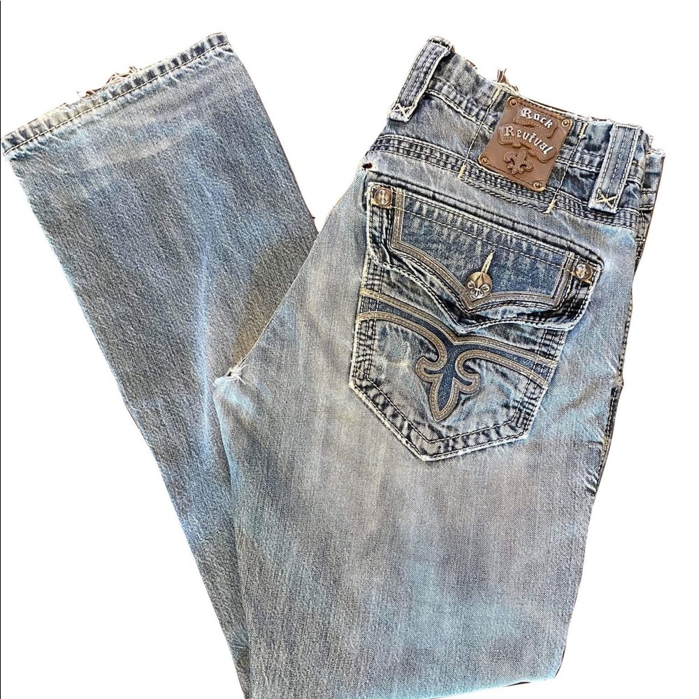 Rock Revival Mens Leon Classic Straight Jeans